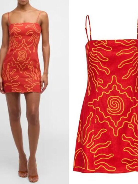 Cala de la Cruz Laia Red Mini Dress Detachable Straps NWT Size S - Picture 2 of 12
